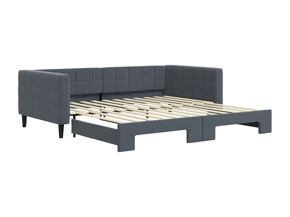 Divano letto con letto estraibile senza materasso grigio scuro 100x200 cm