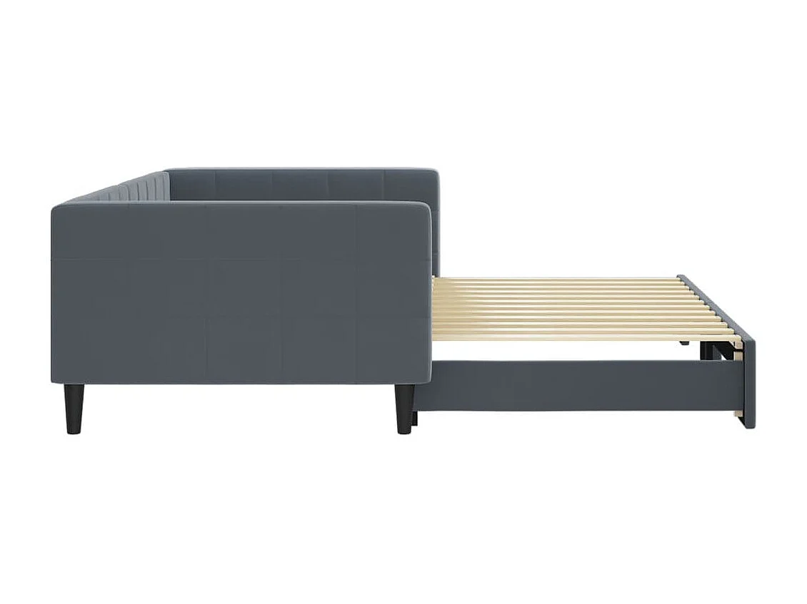 Divano letto con letto estraibile senza materasso grigio scuro 100x200 cm
