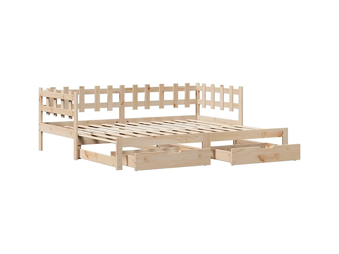 Dagbed met onderschuifbed en lades zonder matras 80x200 cm