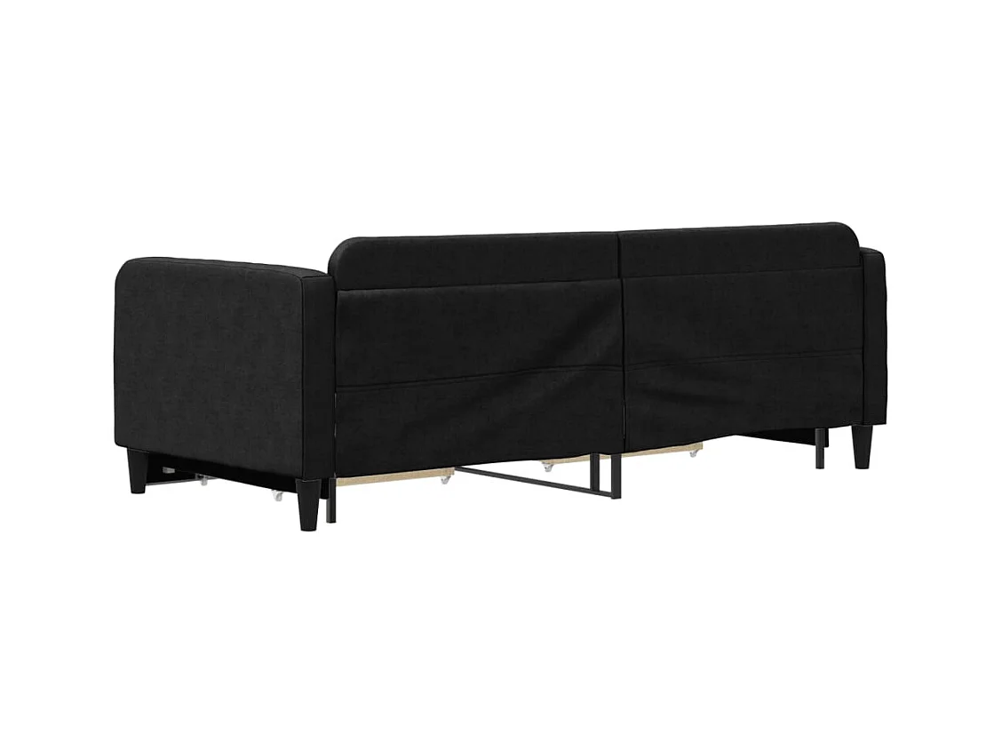 Dagbed met onderschuifbed en lades zonder matras zwart 90x200 cm