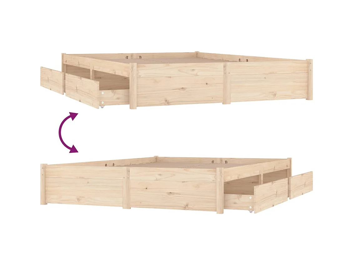 Bedframe zonder matras met lades 200x200 cm