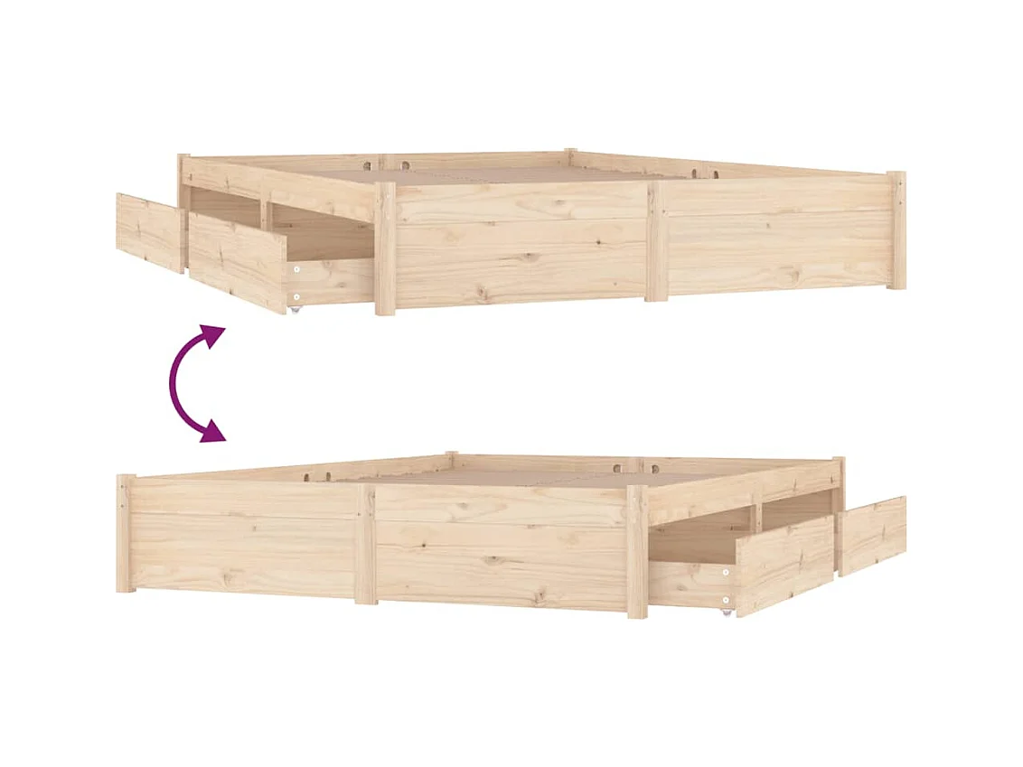 Bedframe zonder matras met lades 200x200 cm