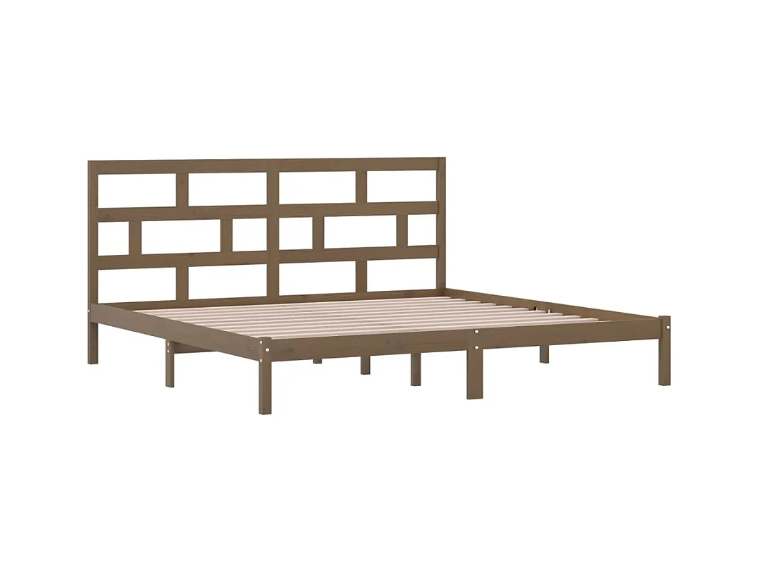 Struttura letto senza materasso Marrone miele Legno massello di pino 200x200cm