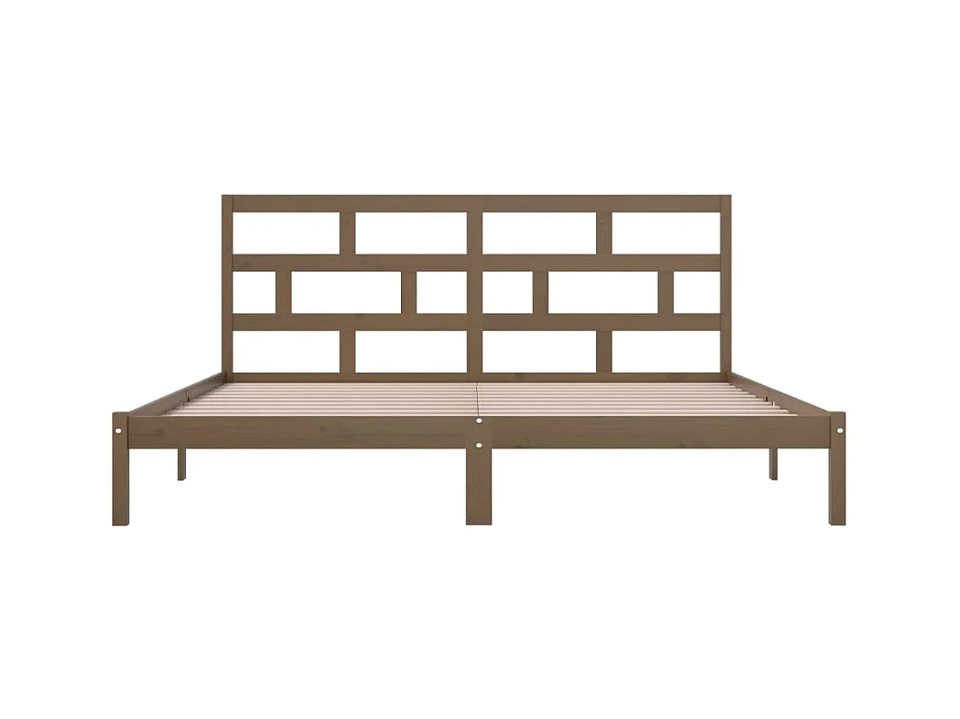 Struttura letto senza materasso Marrone miele Legno massello di pino 200x200cm