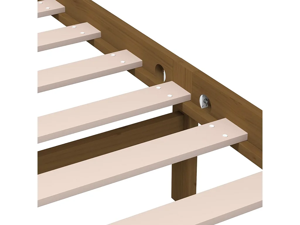 Struttura letto senza materasso Marrone miele Legno massello di pino 200x200cm