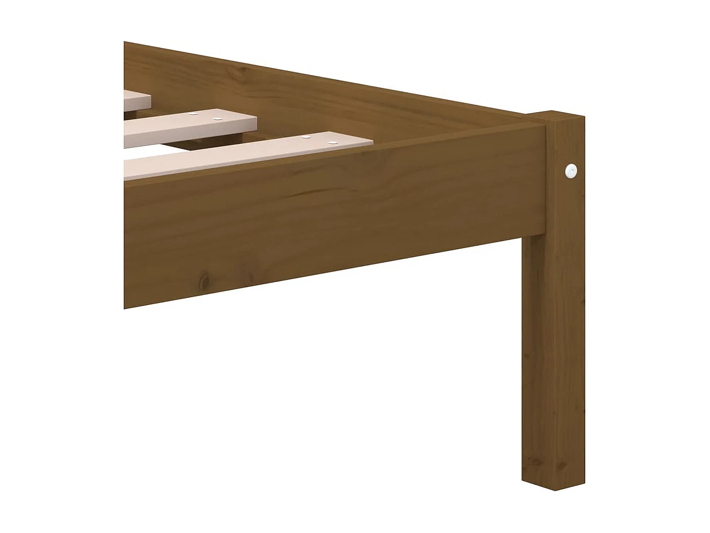Cadre de lit sans matelas Marron miel Bois pin massif 200x200cm