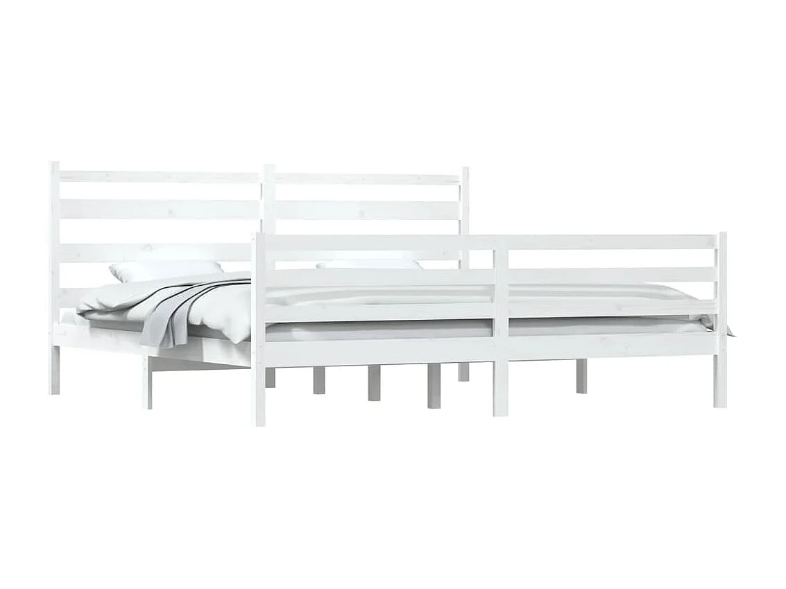 Cadre de lit sans matelas bois massif de pin 200x200 cm blanc