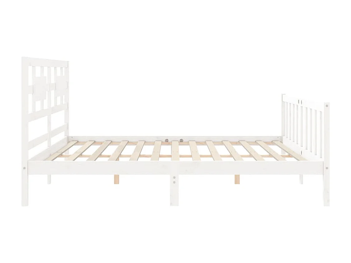 Cadre de lit sans matelas blanc 200x200 cm bois massif de pin