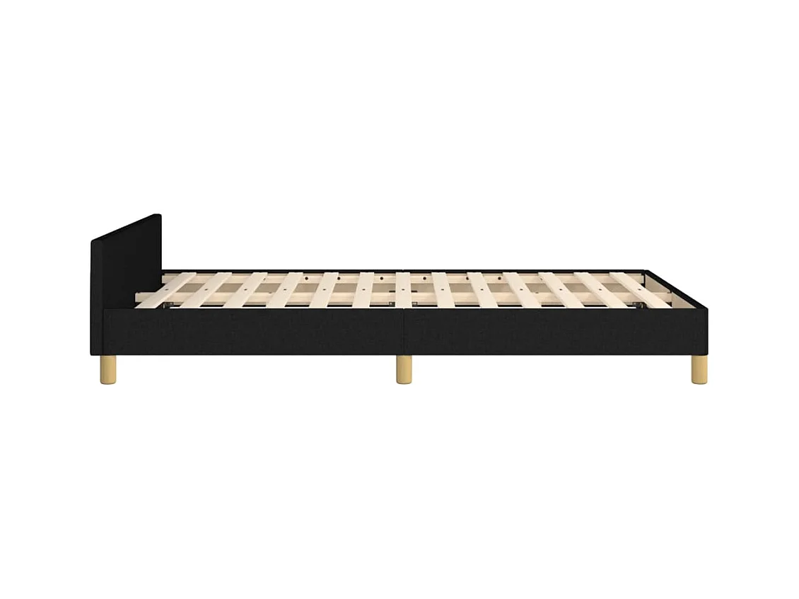 Cadre de lit sans matelas noir 120x200 cm tissu