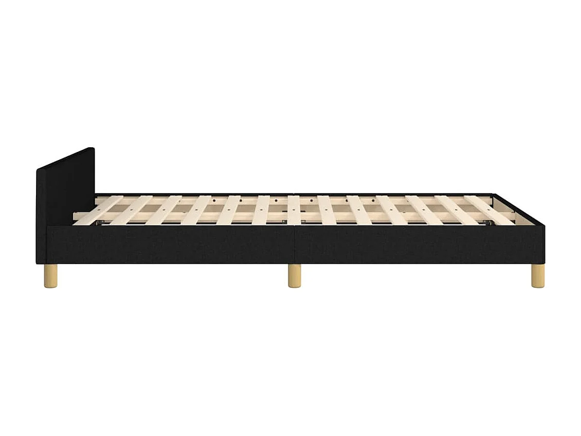 Cadre de lit sans matelas noir 120x200 cm tissu