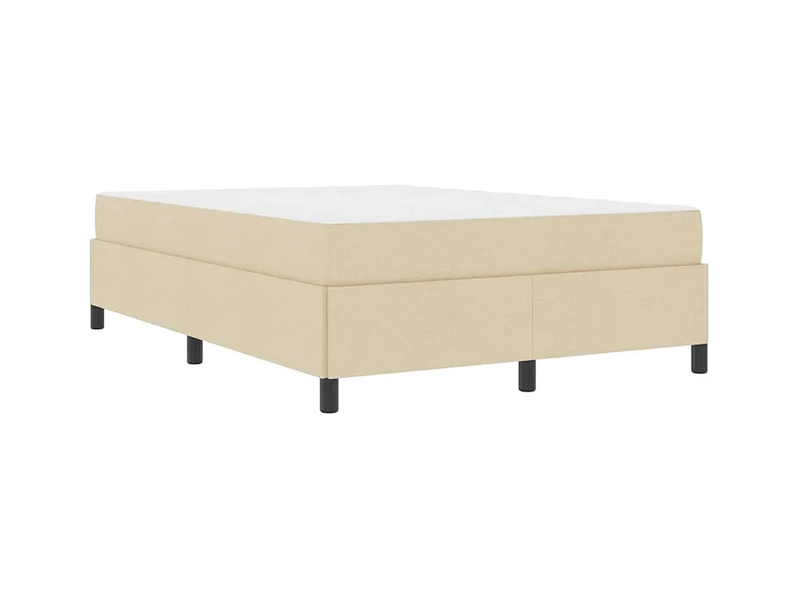 Creme und schwarzes Boxspringbett 140 x 200 cm