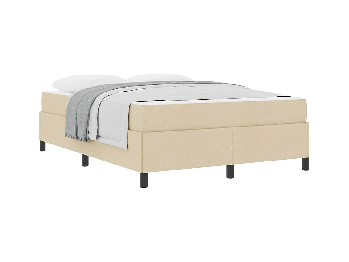 Creme und schwarzes Boxspringbett 140 x 200 cm