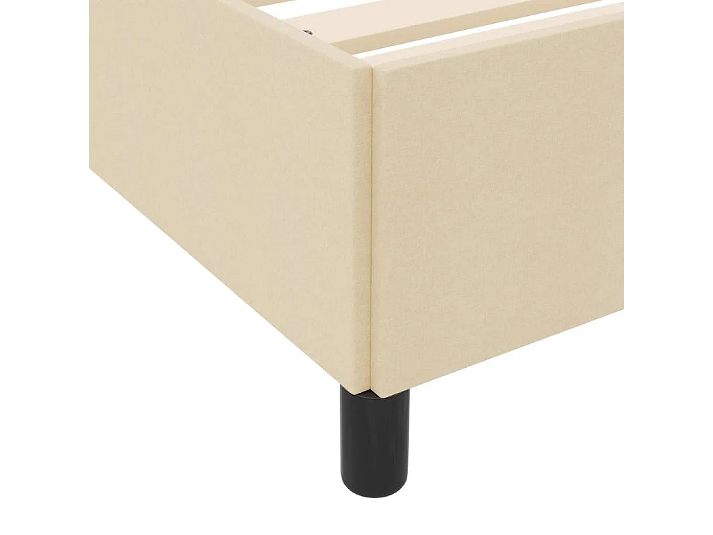 Creme und schwarzes Boxspringbett 140 x 200 cm