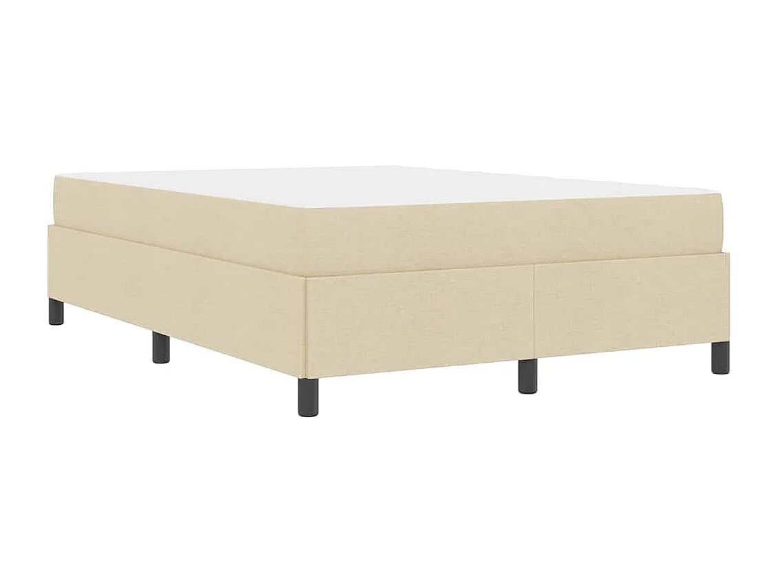 Creme und schwarzes Boxspringbett 140 x 200 cm