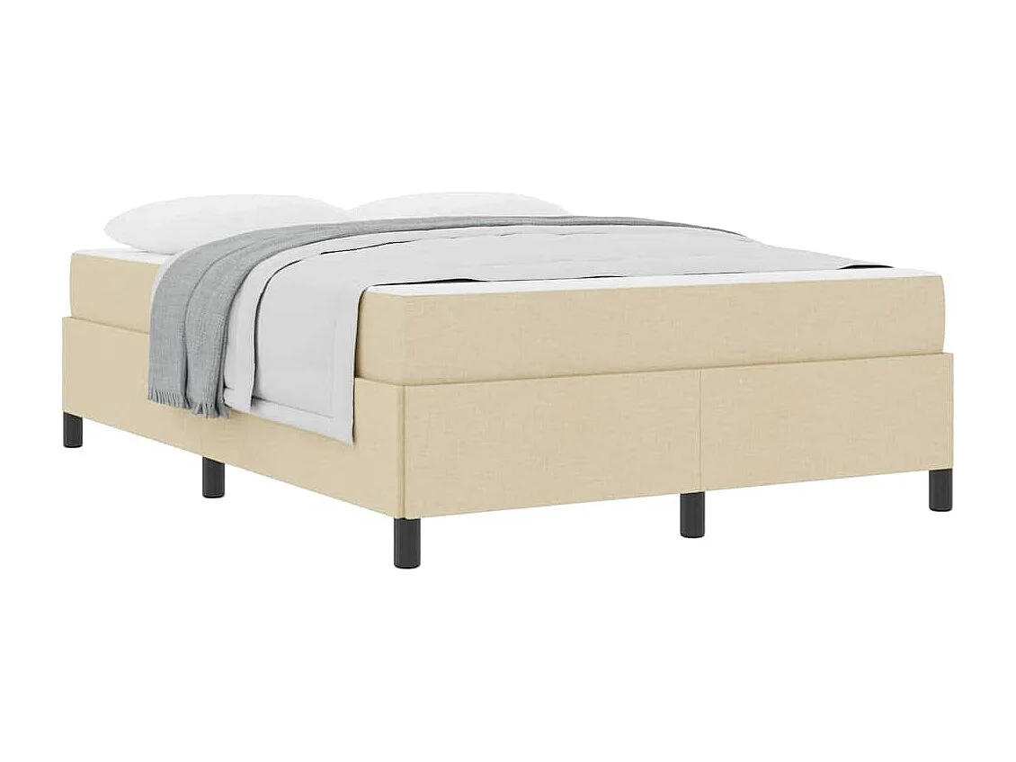 Lit à ressorts Crème et noir 140 x 200 cm