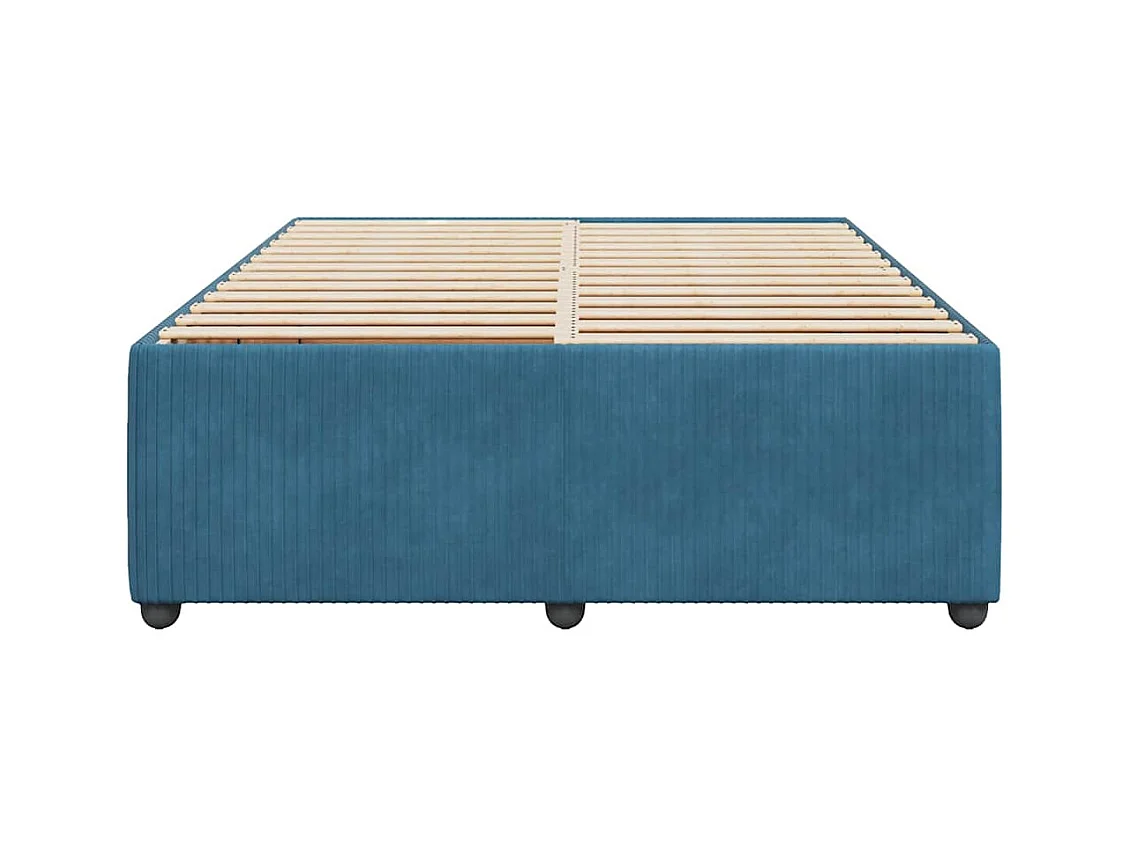 Cadre de lit sans matelas bleu 140x200 cm velours