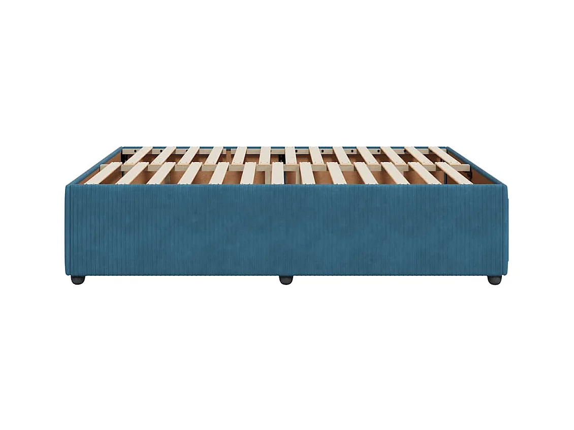 Cadre de lit sans matelas bleu 140x200 cm velours