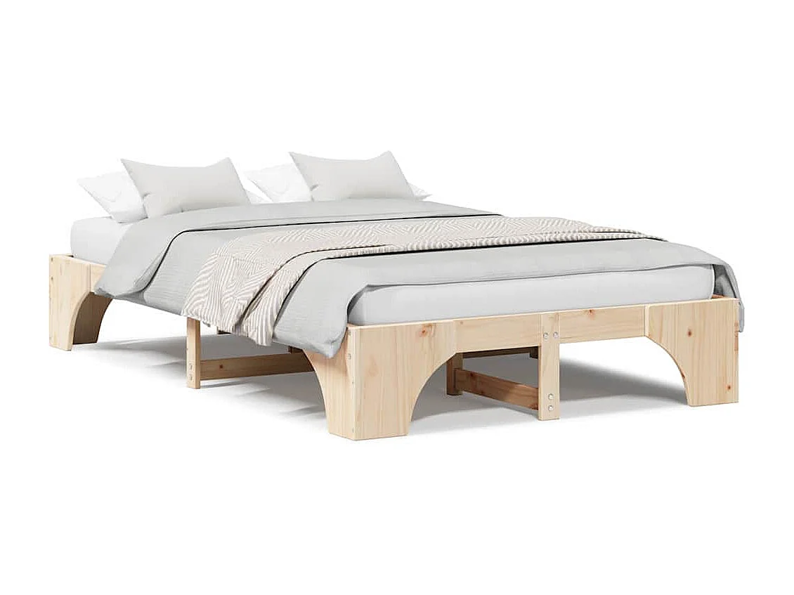 Cadre de lit Pin massif 120 x 190 cm Bois massif en pin