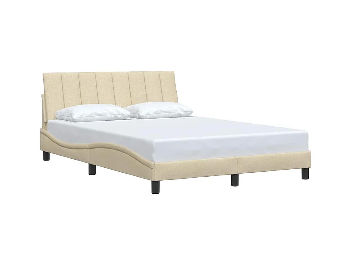Struttura letto senza materasso crema 140x200 cm tessuto