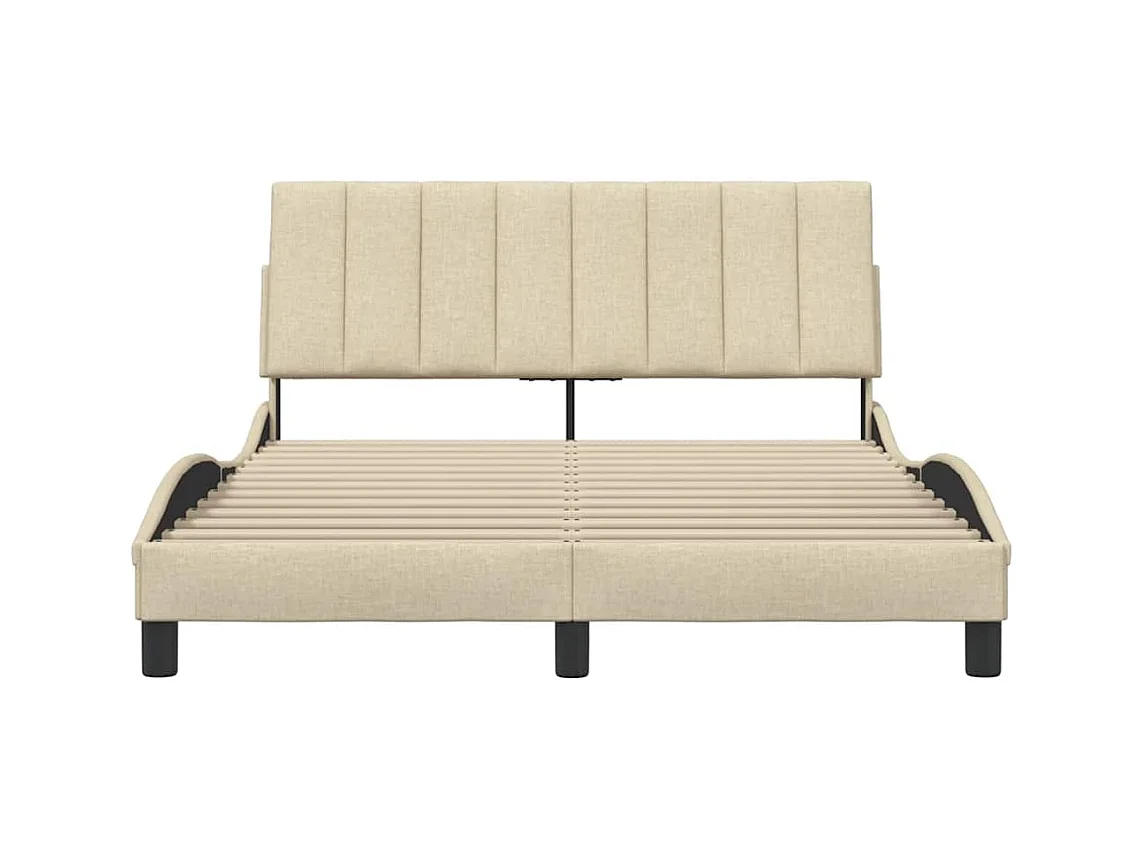 Struttura letto senza materasso crema 140x200 cm tessuto
