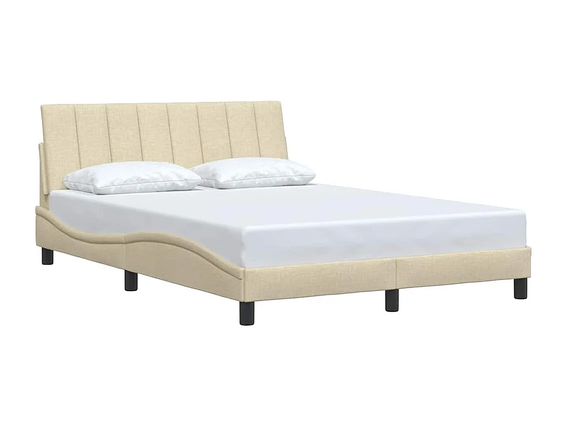 Struttura letto senza materasso crema 140x200 cm tessuto