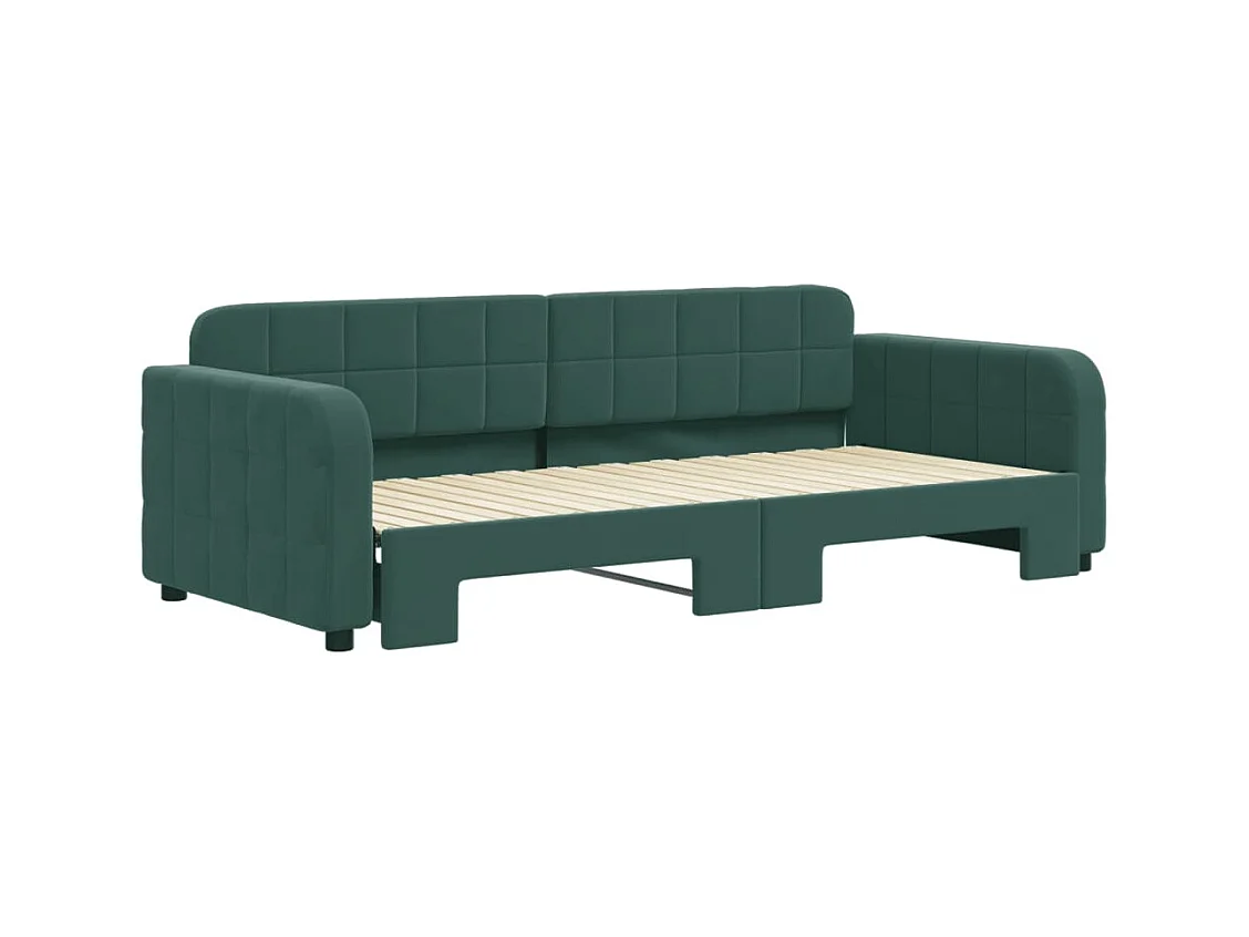 Dagbed met onderschuifbed zonder matras donkergroen 90x200 cm
