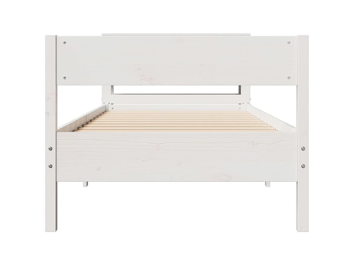 Struttura letto senza materasso bianco 90x190 cm in legno massello di pino
