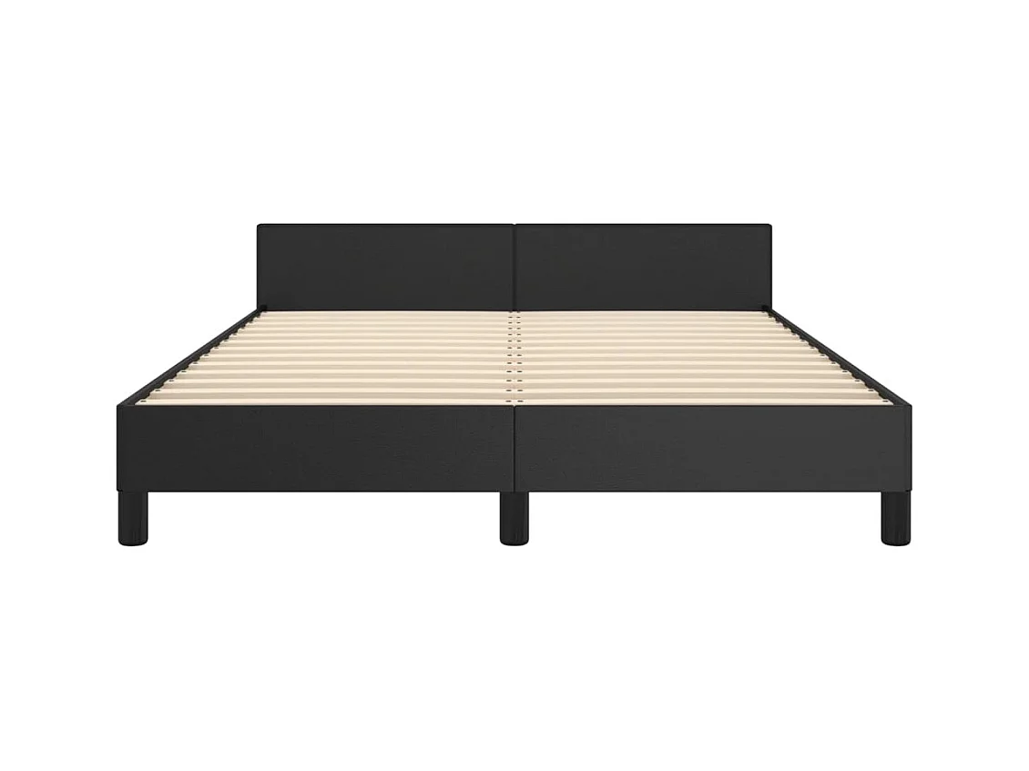 Struttura letto senza materasso nero 140x190 cm similpelle