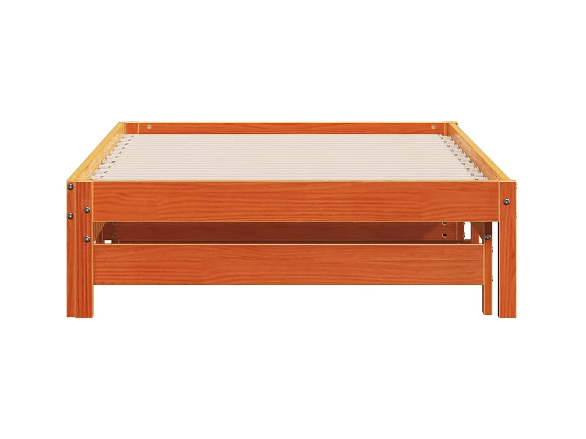 Dagbed en uitschuifbed zonder matras, bruine was, 90x200 cm