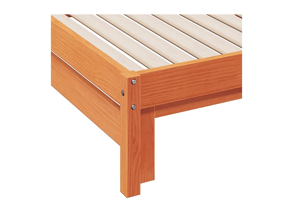 Dagbed en uitschuifbed zonder matras, bruine was, 90x200 cm