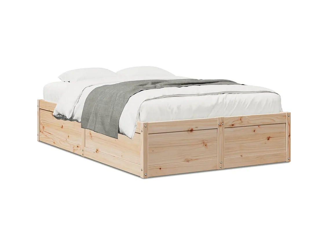 Estructura de cama sin colchón 135x190 cm madera maciza de pino
