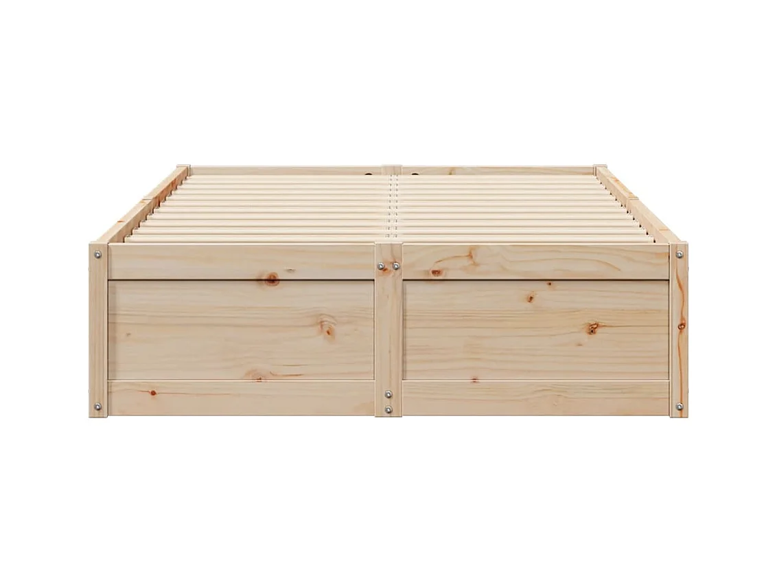 Estructura de cama sin colchón 135x190 cm madera maciza de pino