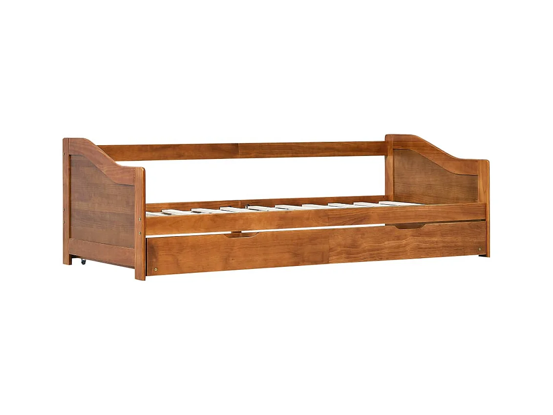 Struttura letto estensibile senza materasso marrone miele 90x200 cm