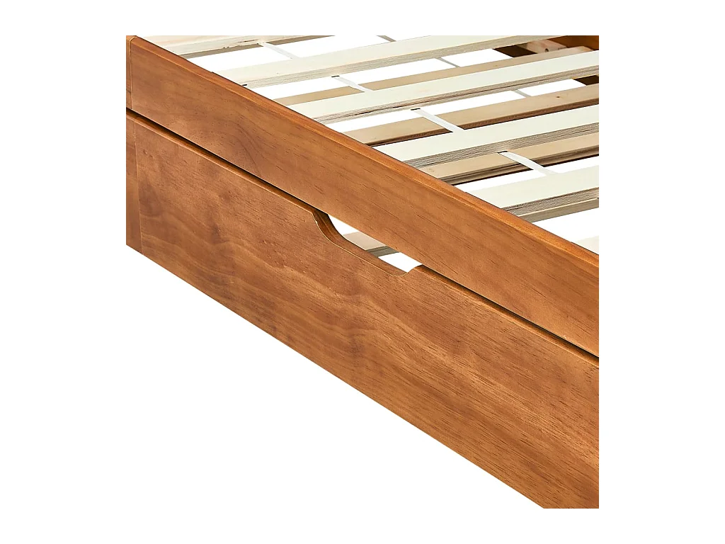 Struttura letto estensibile senza materasso marrone miele 90x200 cm