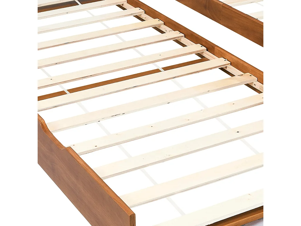 Cadre de lit extensible sans matelas marron miel 90x200 cm