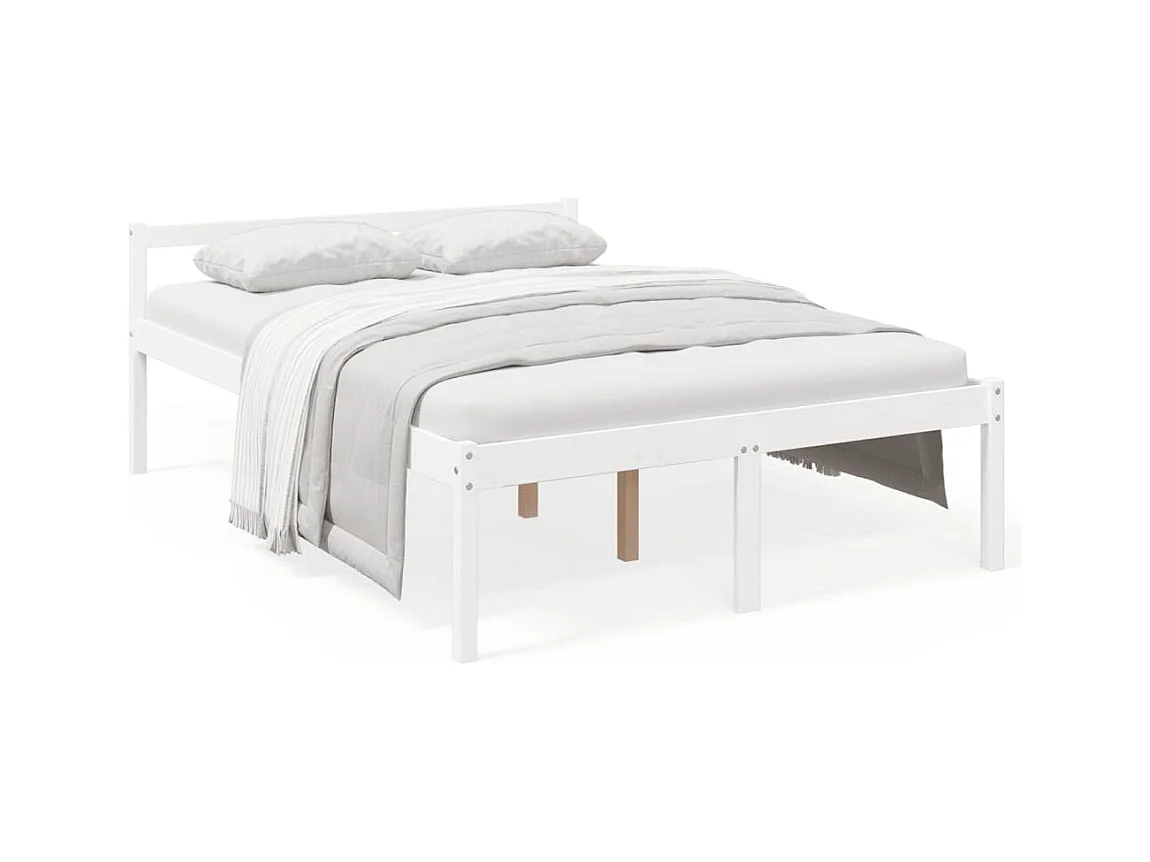 Lit pour personne âgée sans matelas blanc 135x190 cm