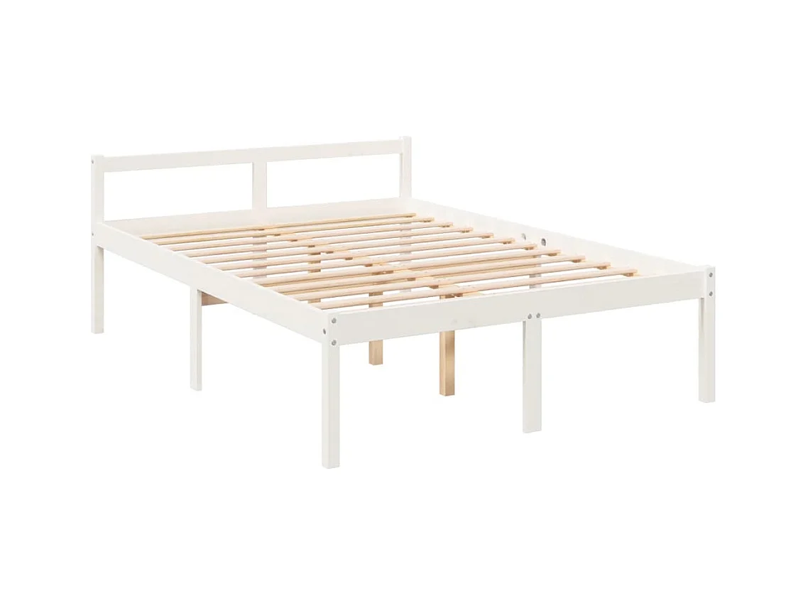 Lit pour personne âgée sans matelas blanc 135x190 cm