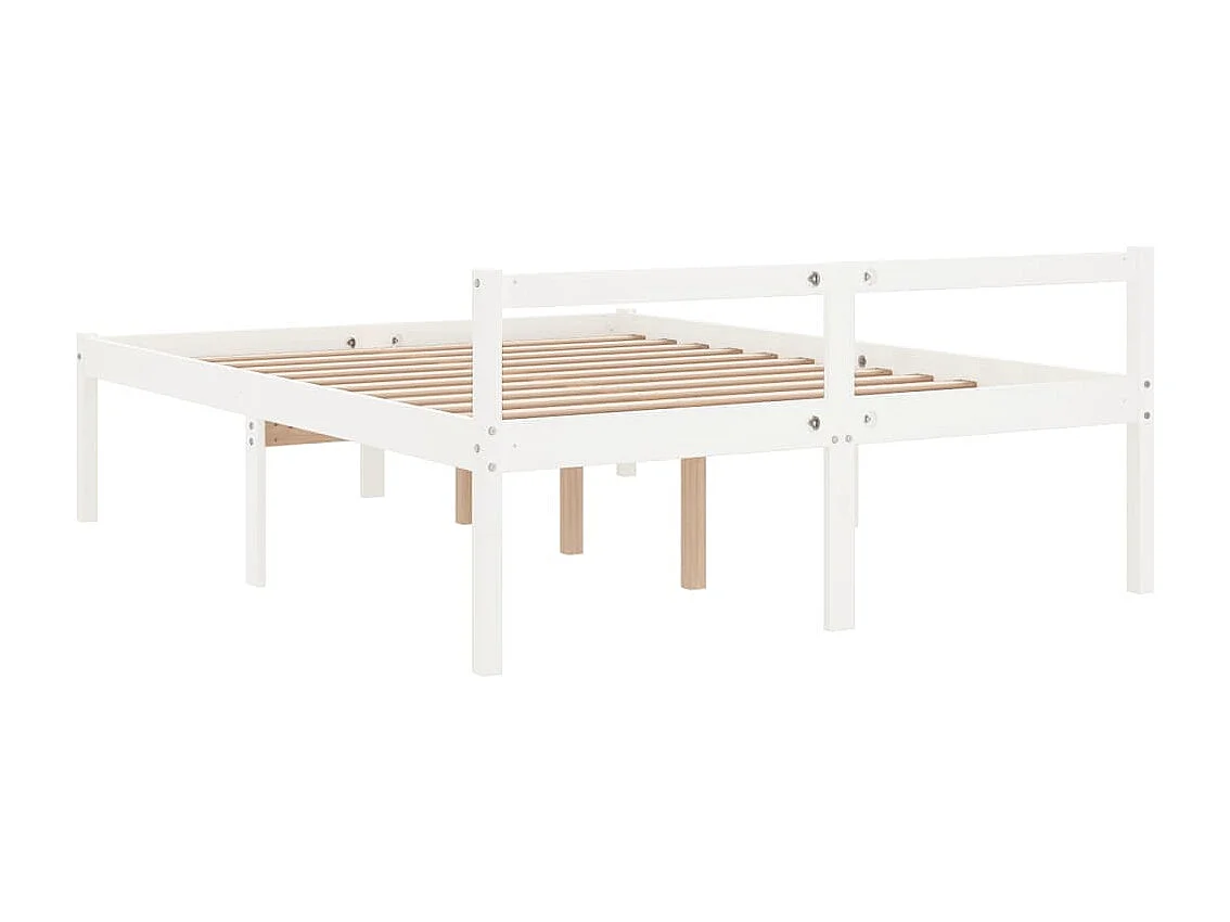 Lit pour personne âgée sans matelas blanc 135x190 cm