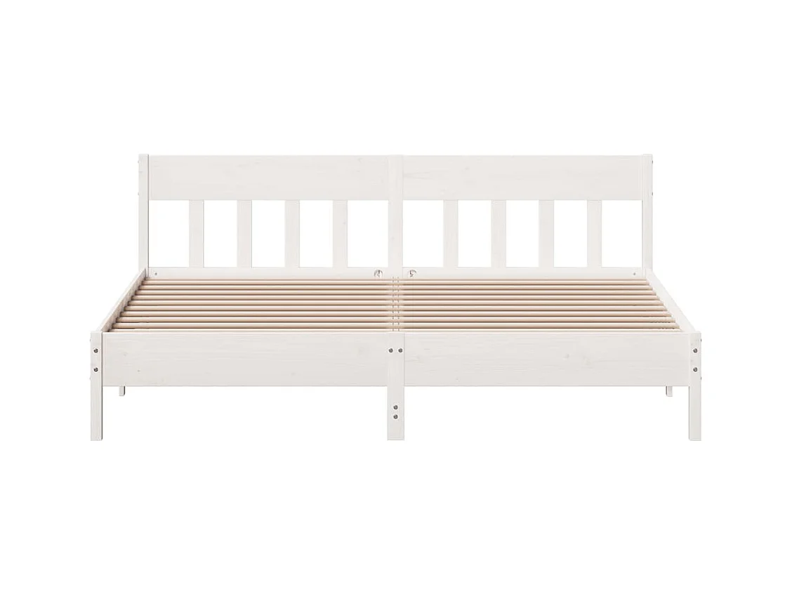 Bedframe zonder matras wit 200x200 cm massief grenenhout