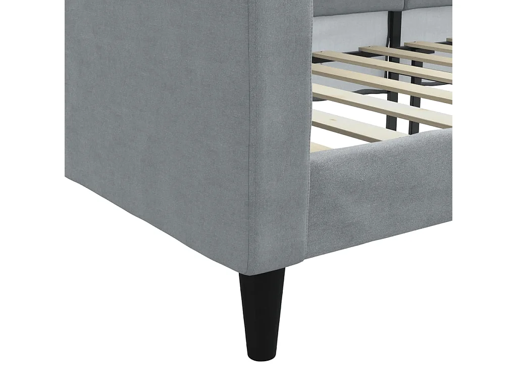 Divano letto senza materasso grigio chiaro 80x200 cm tessuto