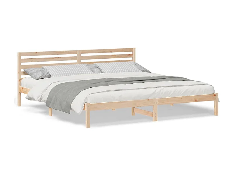 Bruin bedframe 180 x 220 cm massief grenenhout