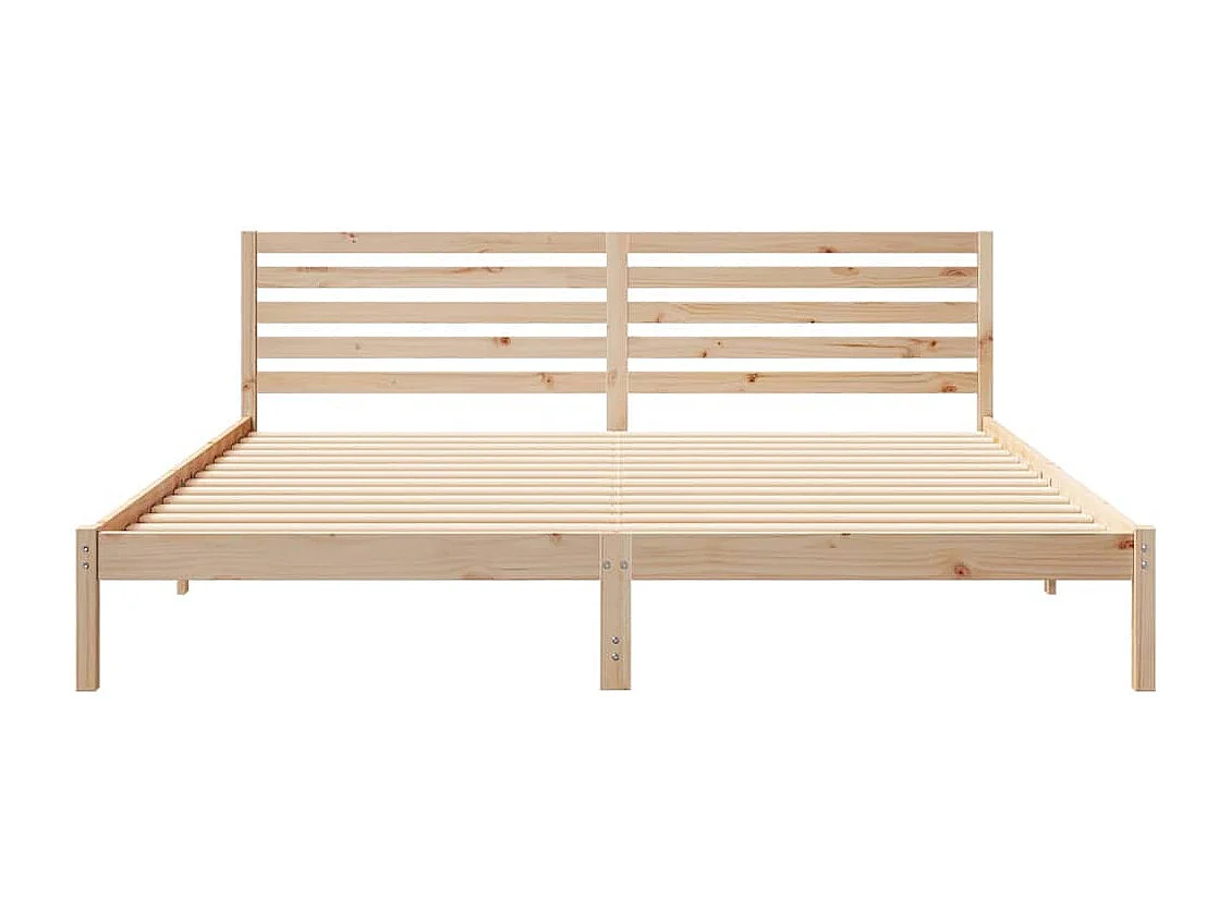 Braunes Bettgestell 180 x 220 cm, Kiefernholz massiv