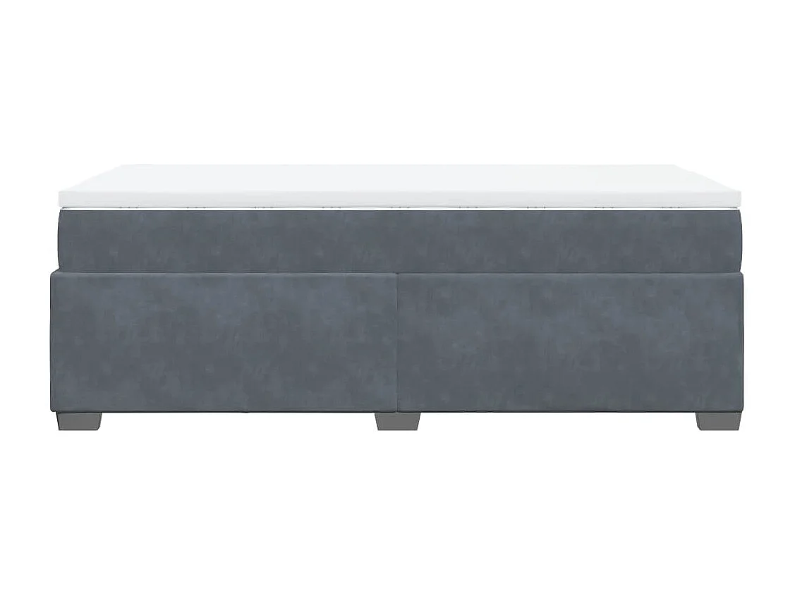 Rete a doghe e materasso Grigio Scuro 80x200 cm Velluto