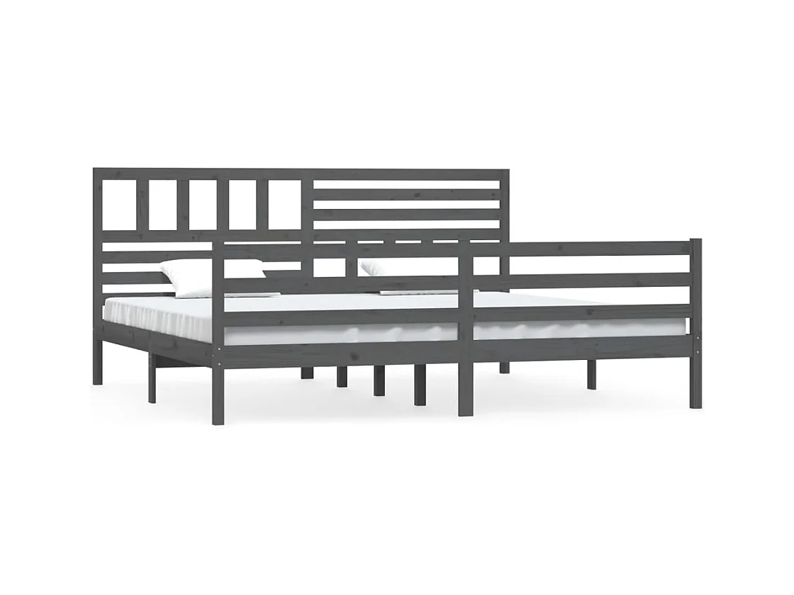 Struttura letto senza materasso in legno massello grigio 200x200 cm