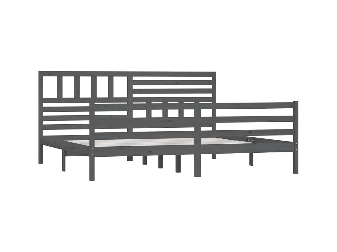 Struttura letto senza materasso in legno massello grigio 200x200 cm