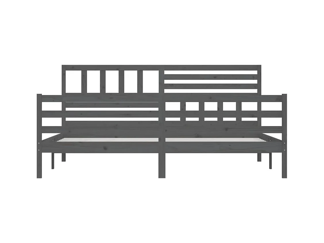 Struttura letto senza materasso in legno massello grigio 200x200 cm
