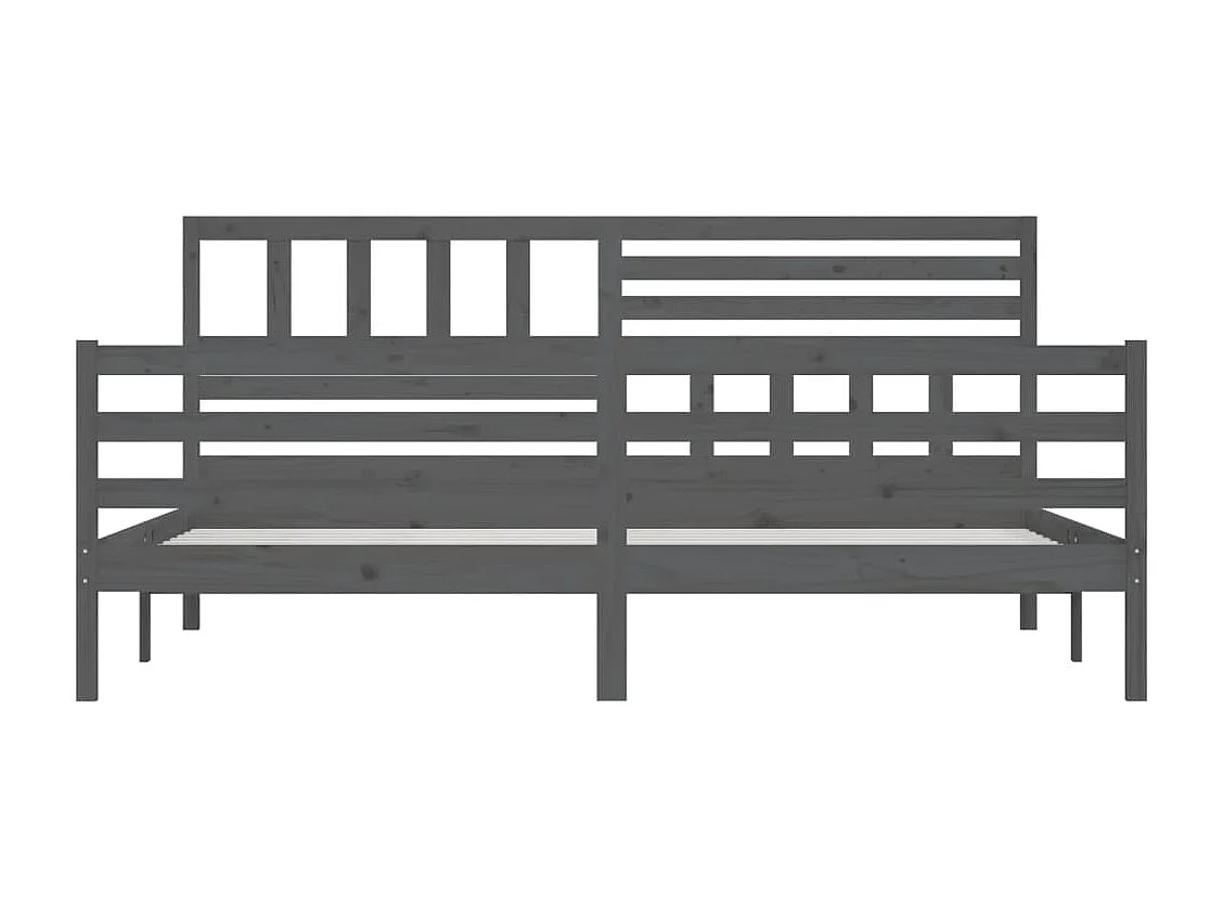 Bedframe zonder matras massief hout grijs 200x200 cm