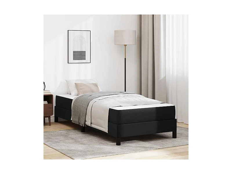 Bed met matras Zwart 90 x 200 cm Kunstleer