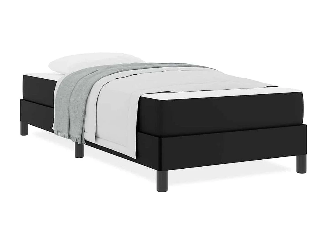 Lit avec matelas Noir 90 x 200 cm Faux cuir