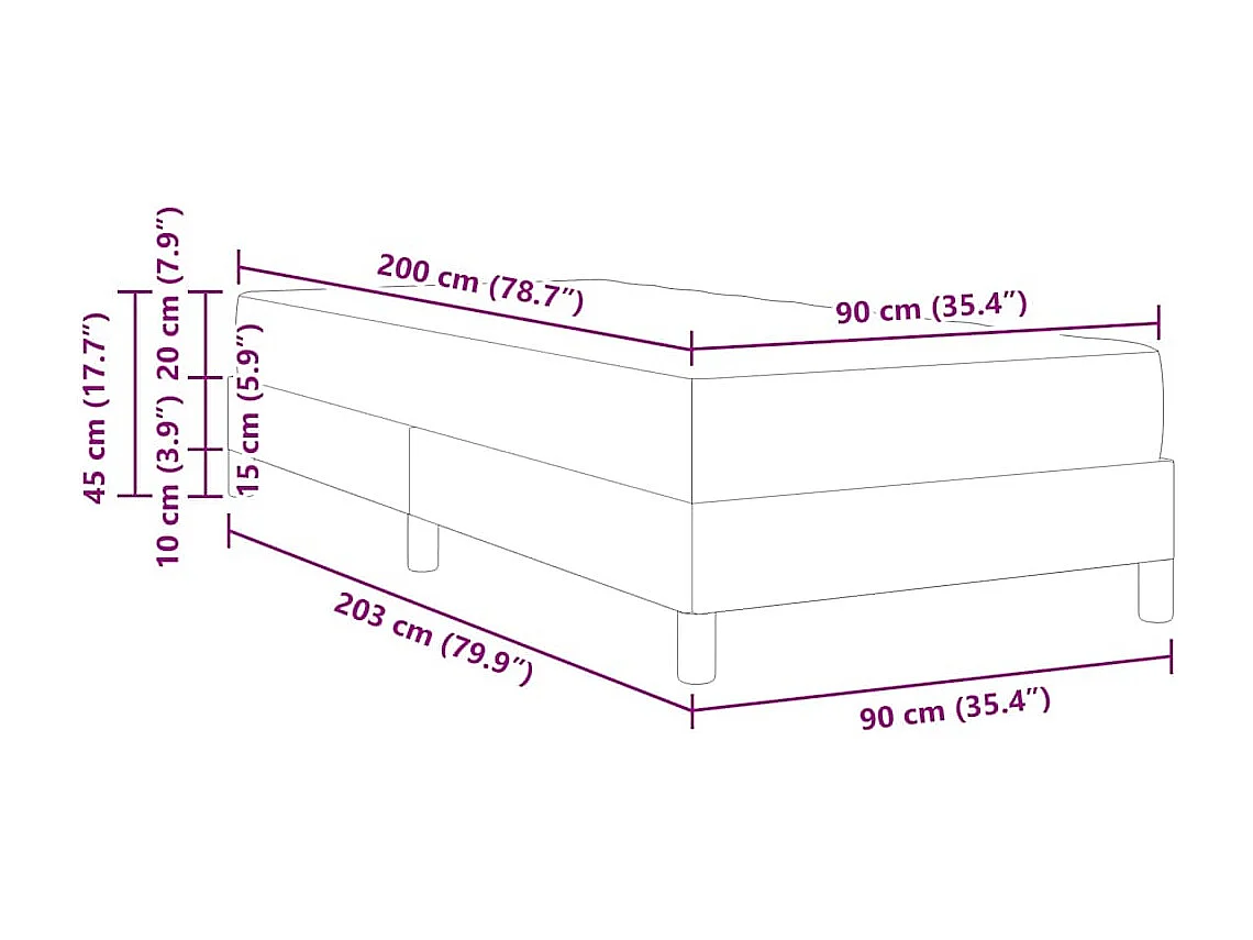 Lit avec matelas Noir 90 x 200 cm Faux cuir